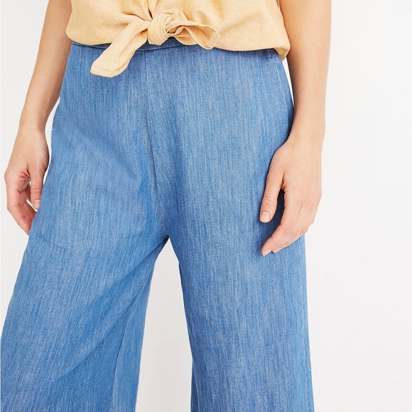 Madewell Chambray Huston Pull On crop pants - Picture 4 of 7